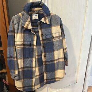 Old Navy women’s Plaid Jacket - Blue and Tan